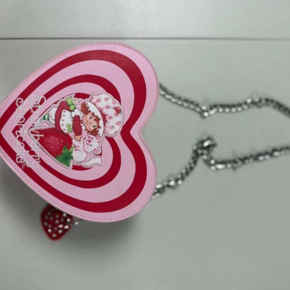 Strawberry Shortcake Heart Crossbody Bag Pink Red